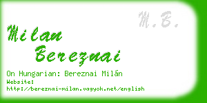 milan bereznai business card
